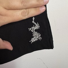 UNIF Black Mini Slip Dress XL Dragon Embroidered Adjustable Straps Goth