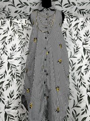 Mile Gabrielle Button Down Sunflower/Sundress Sz S Embroidery Summer Pockets