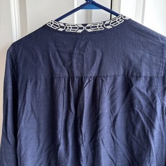 GAP Long sleeve embroidered dress, true indigo SIZE Medium NWT 060426