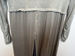LA FEE MARABOUTEE Size UK 12 Grey Silk Mix Dress Boho Lagenlook V Neck Layered