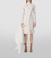 Burberry Star Motif Gathered Midi Dress UK4 XS New