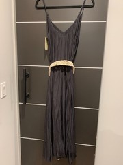 Ramy Brook May Dress Black L Boho Belt NWT