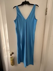 Target A New Day Satin Blue Sleeveless Slip Dress Size Large
