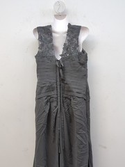 Sweetheart Neck Sleeveless Pleated Tie Back Bridesmaid Maxi Dress Size 16 Black