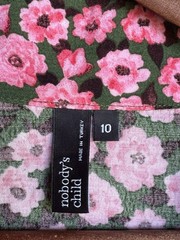 NOBODY’s CHILD/ Asos DAISY COLLARED MIDI DRESS IN fuchsia/green BLOOM US 6