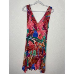 Farm Rio Jungle Animals Button Front Midi Dress Tropical Leopard Toucan Sloth
