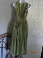 Tahari nwt sz XS/TP forest green satin midi dress satin tasseled straps at waist