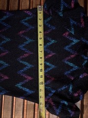 Vintage 90’s USA Black Stretch Mini Dress with Iridescent Zig Zags Size L
