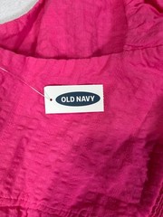 Old Navy Womens 4X Pink Tiered Gauze Dress Sleeveless Smocked Tie Back NWT