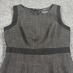 Black Label by Evan-Picone Sheath Dress Women 4 Grey Sleeveless Professional