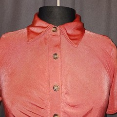 And Now This Rust Orange Ruched Button Down Mini Dress Medium