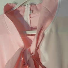 So Feminine & PRETTY Dress 2XL 3/4&Prime; Sleeves No Brand Tag Polyester Pink & White