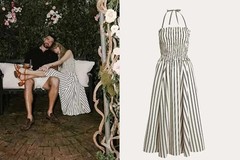 Taylor Swift Engagement Dress Ralph Lauren Striped Silk Size XXL Brand New