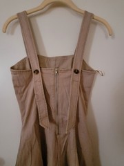 Esprit Structured Square Neck Fit & Flare Midi Dress Beige Sz Sm Cottagecore NWT