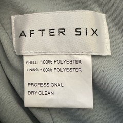 After Six by Dessy Draped 1-Shoulder Maxi Dress w/Scarf Bow, Willow Green Size 2