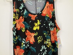 LuLaRoe 3XL Dani Sleeveless Floor-length Dress NWT Floral Black Red Yellow Aqua