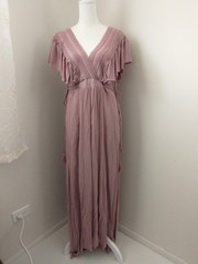 NWT Baltic Born Mauve Purple Gauzy Ruffled Boho Maxi Dress L Vacation Cruise