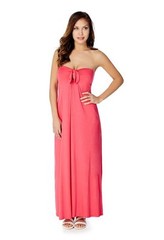JustFab Tie Front Strapless Maxi Dress