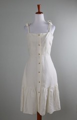 CREATURES OF COMFORT USA Made Silk Linen Blend Tie Strap Dress Size 8