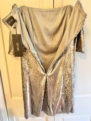 Do + Be Large NWT Silver Pewter Sequin Stretchy Dress MSRP $79+ Party Holiday