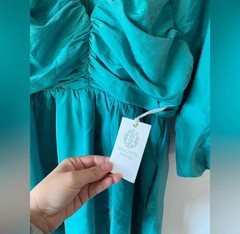 NEW Tuckernuck Hyacinth House Teal Ruched Genevieve Dress Small