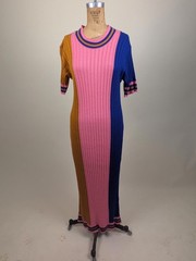 Henrik Vibskov maximalist colourblock knit maxi dress