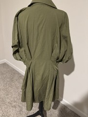 CIDER Women’s Green Solid Collared Button Front Cap Sleeve Shirt Dress 1XL