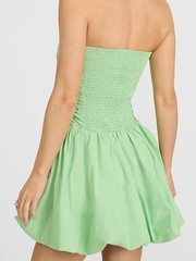 MINT COLORED STRAPLESS DROP WAIST BUBBLE HEM MINI DRESS WITH POCKETS – NWT