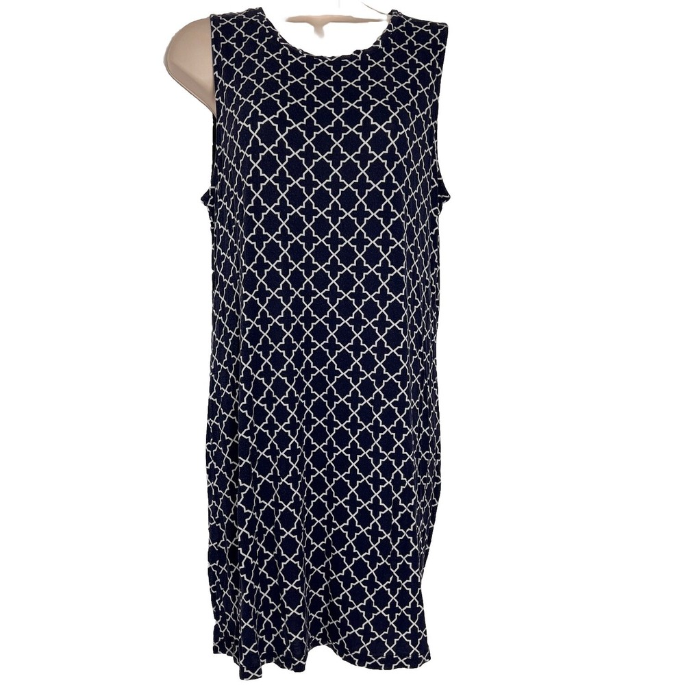 Nautica Tank Dress Women&rsquo;s Medium Sleeveless Shift Knee Length Lightweight