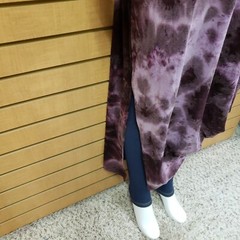 J For Justify Queen Maxi Dress 2X Purple Tie Dye Short Sleeve NWT Boho Casual