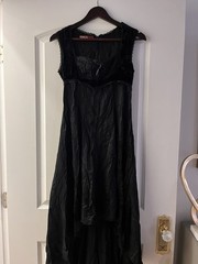 90s Y2K In Love by Carling Black Silk Velvet Dress