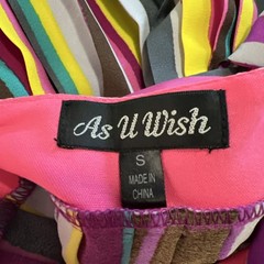 As U Wish Mini Dress Womens Small Striped V-Neck Cut Out Back Party Beach