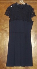Sequin Hearts Junior Size 5, Lace Top High Neck Cap Sleeve Cocktail Dress Navy