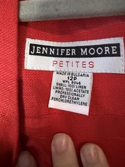 Jennifer Moore linen red shift dress 12 petite holidays evening formal romantic