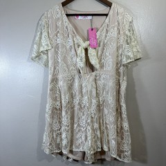 Southern Fried Chics Women’s 3XL Sequin Lace Dress Tie Front Y2K NEW