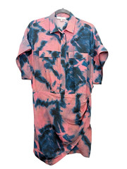IRO Oceane Shirt Dress Size 40 Silk Short Sleeve Collared