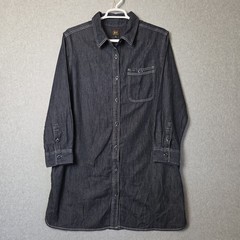 Lee 100% Cotton Black Denim LS Button Up Shirt Dress Women&rsquo;s Plus XXL Pockets
