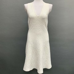 John & Jenn Women&rsquo;s Dress Large Ivory Textured Sleeveless V-Neck