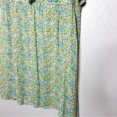 Bp. Womens Tie Front Mini Dress Green Multi Maisey Ditsy Floral Plus Size 1X