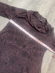 Cut Loose Women’s Jacquard Tunic Shirt Dress M Burgundy Floral