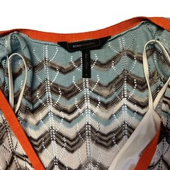 BCBGMaxAzria Chevron Silk Rayon Blend Knit Dress Size Medium Boho