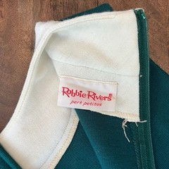 Vintage Robbie Rivers Dress 60s Polyester Green Mod GoGo – S
