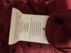 Speechless Burgundy Floral Lace Lined Sheath Round Neck 3/4 Sleeve Short M