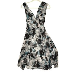 DIANE VON FURSTENBERG Silk Floral Lace V Neck Romantic Fairy Slip Dress Size 6
