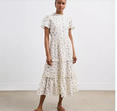 Finery London Broderie Midi Dress Jane Printed Cotton Eyelet bx8 New Tag Size 10
