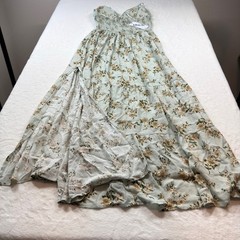 Blue B Collection Floral Maxi Dress Womens Medium Sage Green NWT Crochet Lace