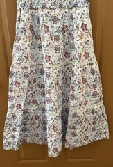 Womens Roller Rabbit Sketched Floral Tie-Shoulder Tiered Maxi A-Line Dress Sz L