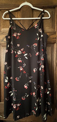 Women’s Worthington Black and Red Floral Spaghetti Strap Dress Size 10 NWOT