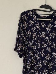 Ladies Dark Blue Mix Dress Size 16 Regular Length Brand New