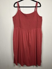 Old Navy Midi Dress Smocked Flowy Pockets Breathable Size XXL Adjustable Straps